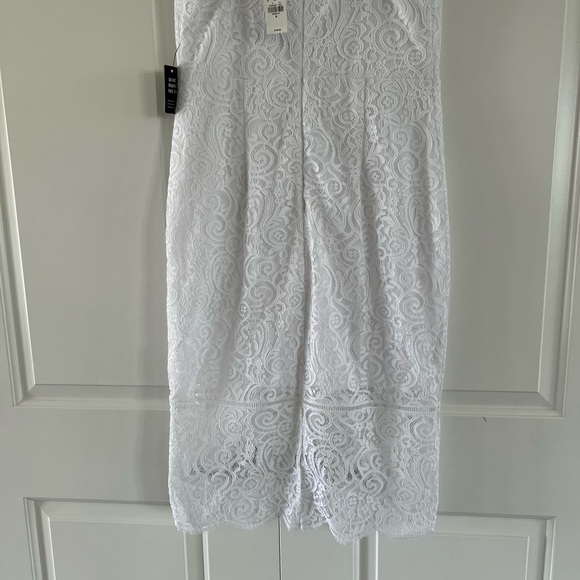 NWT WHITE LACE COLUMN MIDI DRESS - Picture 2 of 8